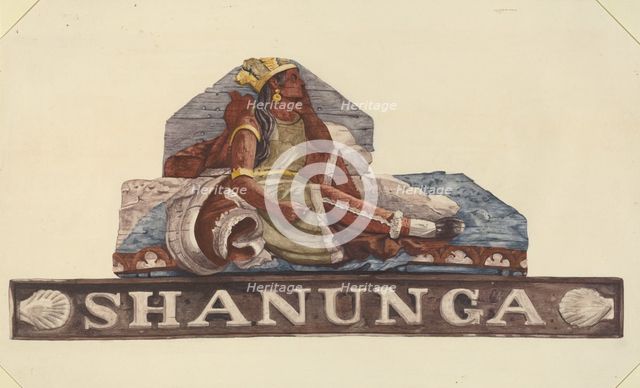 Sternpiece from "Shanunga", 1935/1938. Creator: Mildred E Bent.