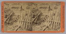 Stereograph of two deceased Confederate soldiers in a trench, 1865. Creator: Thomas C. Roche