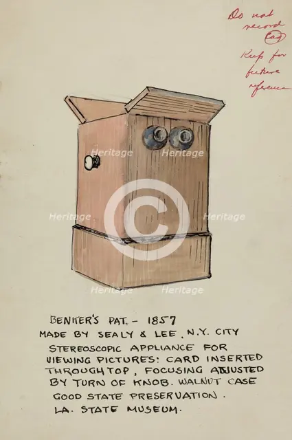Stereoscope Viewer, 1935/1942. Creator: Unknown.
