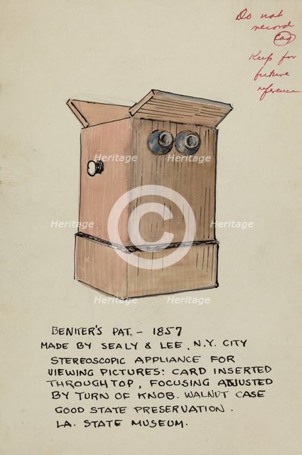 Stereoscope Viewer, 1935/1942. Creator: Unknown.