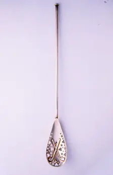Sterling silver lemonade spoon with golfing theme, American, c1930. Creator: Unknown