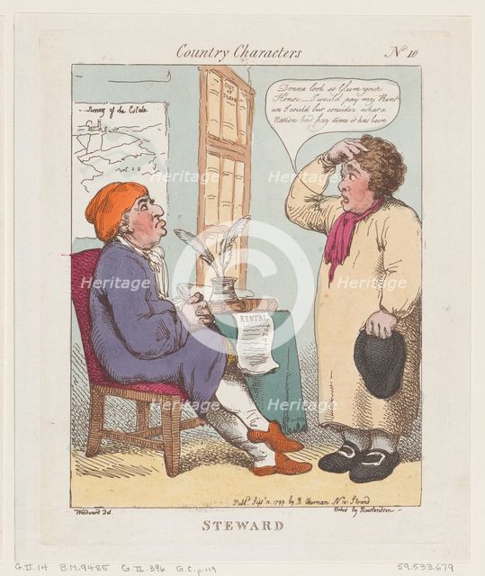 Steward, September 10, 1799., September 10, 1799. Creator: Thomas Rowlandson.