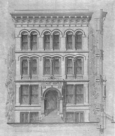 Stewart-Bentley Building, Chicago, Illinois, Elevation and Exterior Wall Section, 1872. Creator: Carter Drake and Wight