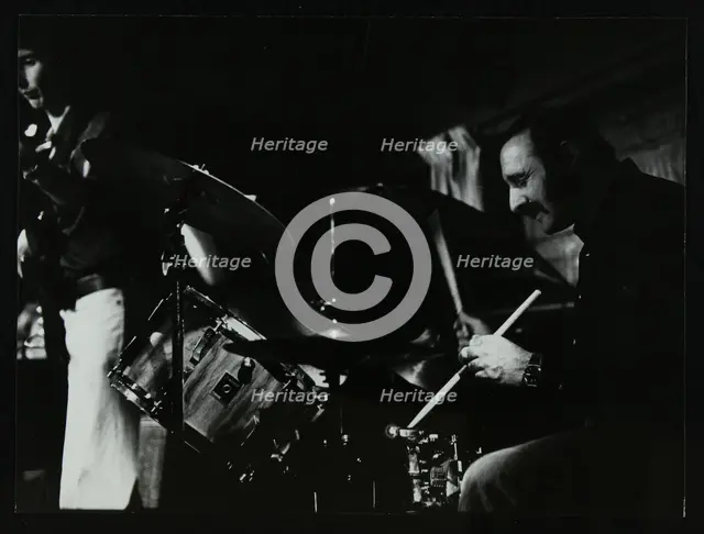 Steve Cook (bass guitar) and Alan Jackson (drums) playing at The Stables, Wavendon, Buckinghamshire. Creator: Denis Williams.
