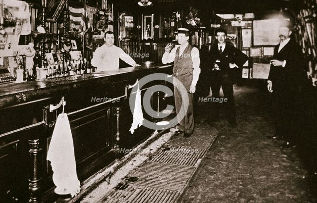 Steve Brodie in his bar, the New York City Tavern, New York City, USA, c1890s.  Creator: Unknown.