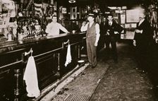 Steve Brodie in his bar, the New York City Tavern, New York City, USA, c1890s. Creator: Unknown