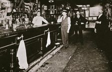 Steve Brodie in his bar, the New York City Tavern, New York City, USA, c1890s