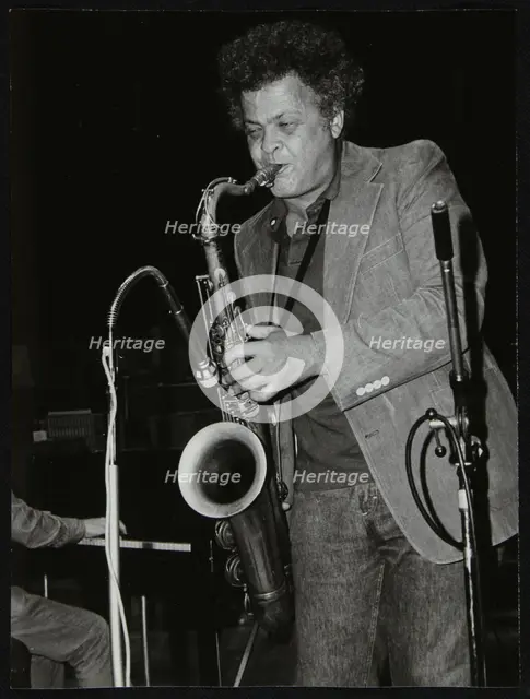 Steve Marcus, saxophonist with Buddy Rich's band, at the Royal Festival Hall, London, June 1985. Creator: Denis Williams.