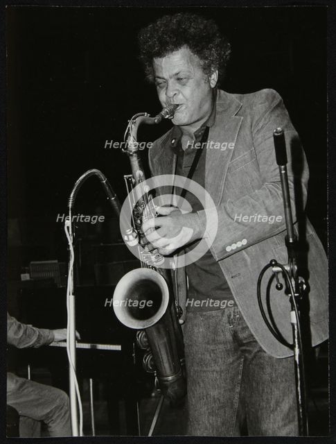 Steve Marcus, saxophonist with Buddy Rich's band, at the Royal Festival Hall, London, June 1985. Creator: Denis Williams.