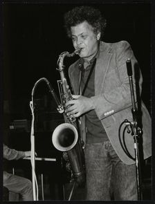 Steve Marcus, saxophonist with Buddy Rich's band, at the Royal Festival Hall, London, June 1985. Creator: Denis Williams