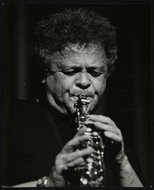 Steve Marcus, saxophonist with the Buddy Rich Orchestra, playing at the Forum Theatre, Hatfield. Creator: Denis Williams