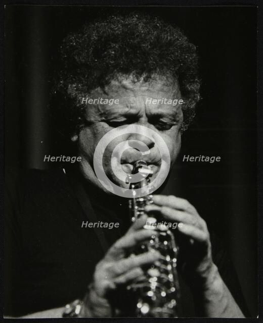 Steve Marcus, saxophonist with the Buddy Rich Orchestra, playing at the Forum Theatre, Hatfield. Artist: Denis Williams