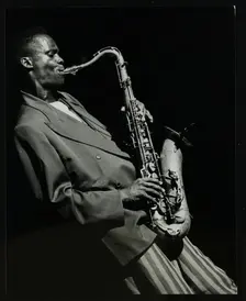 Steve Williamson playing tenor saxophone at the Forum Theatre, Hatfield, Hertfordshire, 1990. Creator: Denis Williams