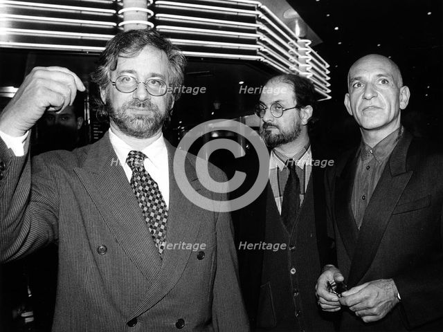 Steven Spielberg (1947- ), Salman Rushdie (1947- ), Writer, and Ben Kingsley (1943- ), Actor. Creator: John Nathan.