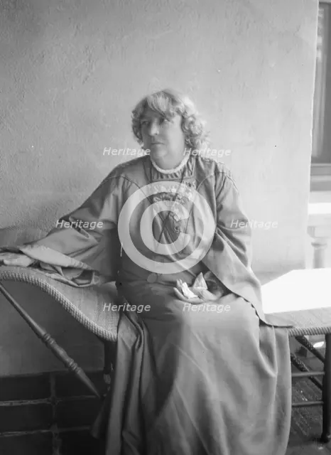 Stevenson, Robert Louis, Mrs., portrait photograph, 1921 or 1922. Creator: Arnold Genthe.
