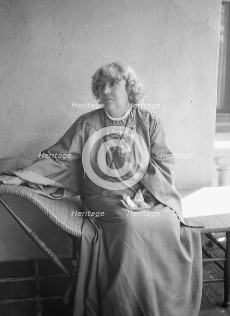 Stevenson, Robert Louis, Mrs., portrait photograph, 1921 or 1922. Creator: Arnold Genthe.