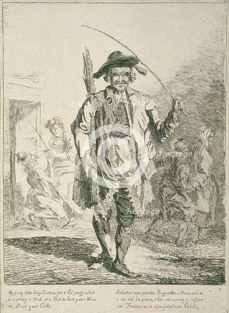 Stick seller, Cries of London, 1760. Artist: Paul Sandby