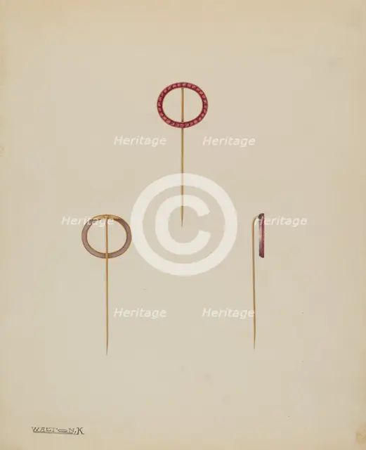 Stick Pin, c. 1938. Creator: Kalamian Walton.