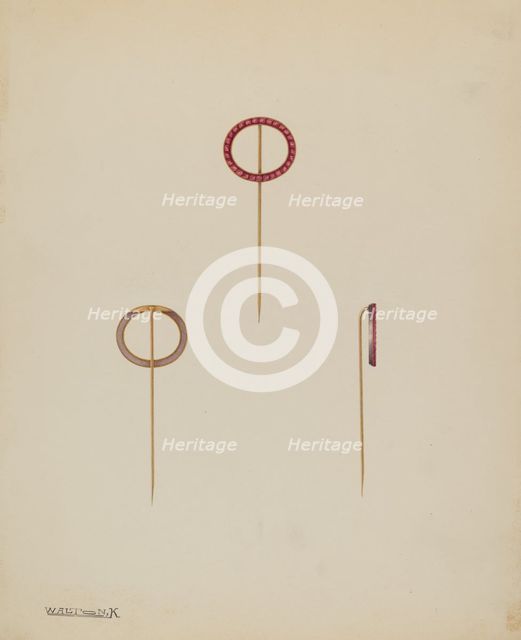 Stick Pin, c. 1938. Creator: Kalamian Walton.