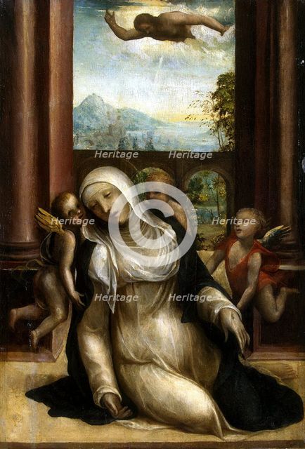 Stigmatization and Faint of Saint Catherine of Siena. Artist: Sodoma, (Workshop)  