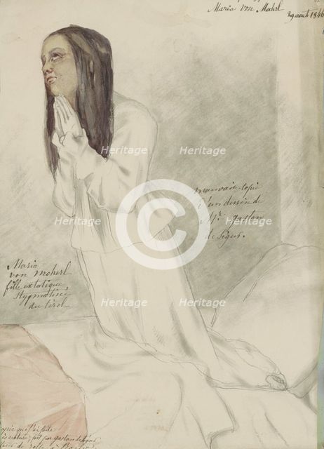 Stigmatization of Maria von Mörl, 1846. Creator: Chantal de Lucay.