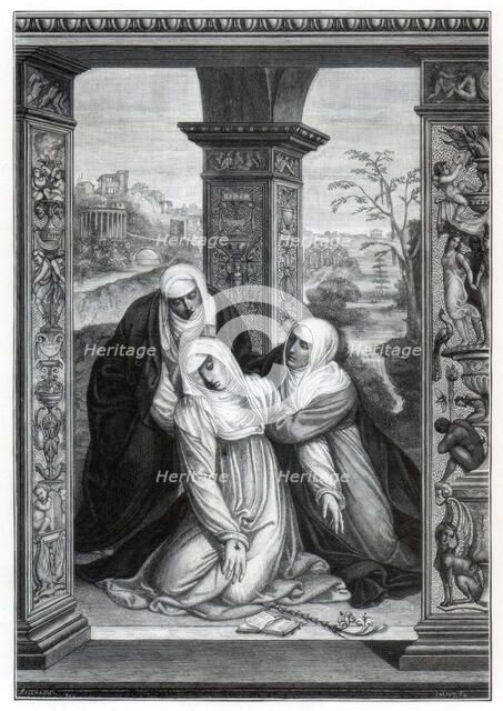 'Stigmatization of Saint Catherine of Siena', 1870. Artist: Unknown