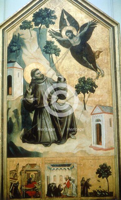 'Stigmatisation of St Francis' 1300. Artist: Giotto 
