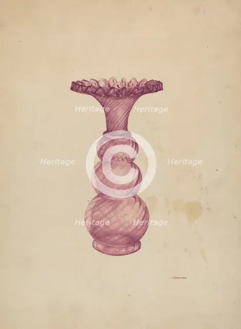 Stiegel Vase, c. 1938. Creator: G. A. Spangenberg.