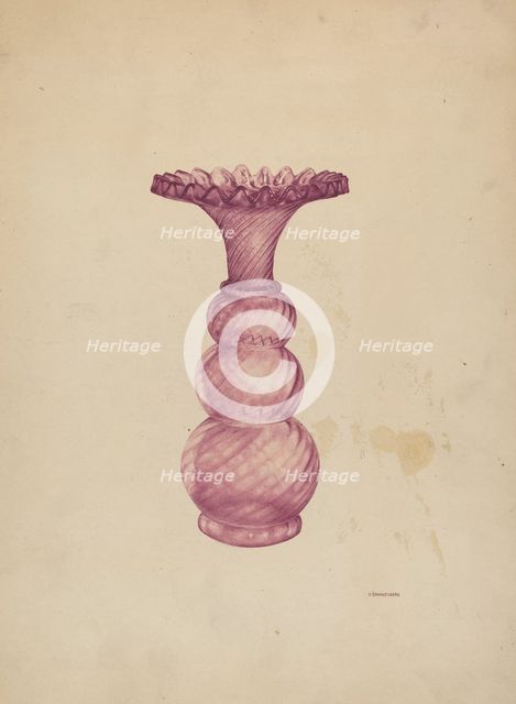 Stiegel Vase, c. 1938. Creator: G. A. Spangenberg.