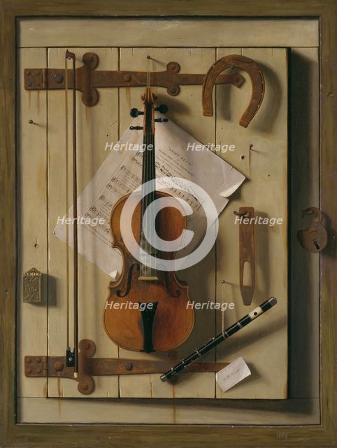 Still Life—Violin and Music, 1888. Creator: William Michael Harnett.
