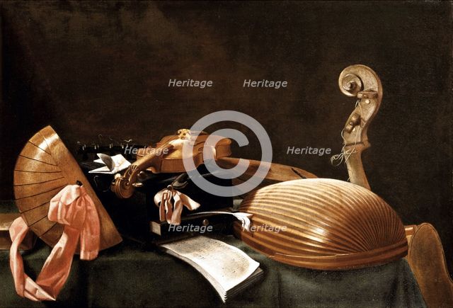Still Life with Musical Instruments, c. 1650. Artist: Baschenis, Evaristo (1617-1677)