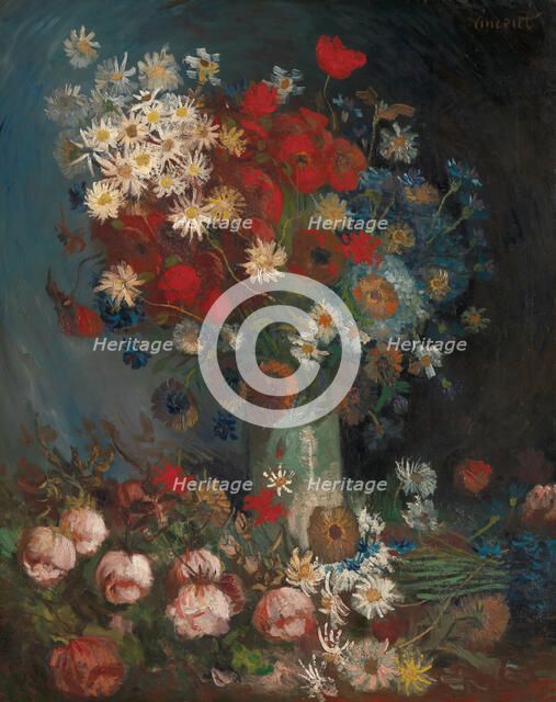 Still life with meadow flowers and roses, 1886-1887. Creator: Gogh, Vincent, van (1853-1890).