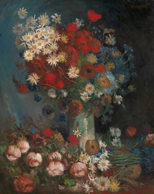Still life with meadow flowers and roses, 1886-1887. Creator: Gogh, Vincent, van (1853-1890)