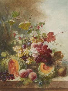 Still Life with Melons, 1865. Creator: Alexandre Couder