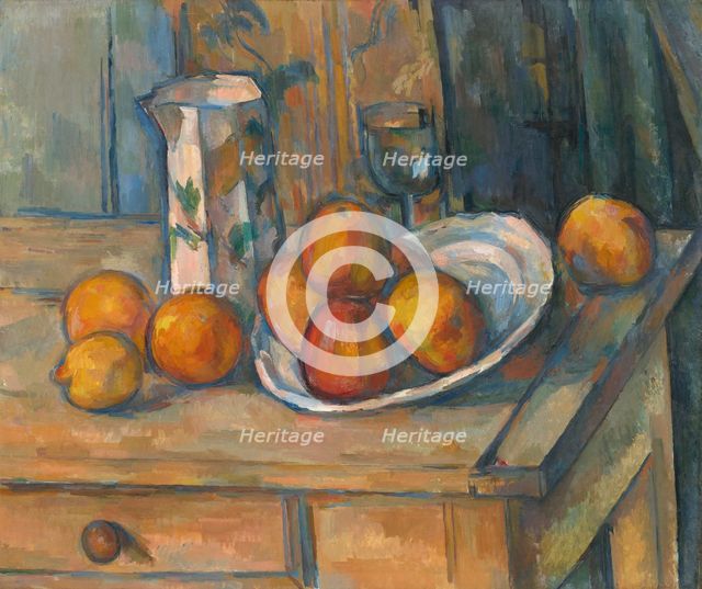 Still Life with Milk Jug and Fruit, c. 1900. Creator: Paul Cezanne.