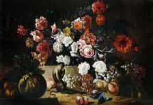 Still Life with Monkey 18th century. Artist: Pieter Casteels