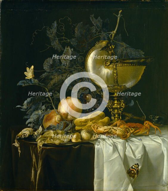 Still-Life with Nautilus Cup. Artist: Aelst, Willem, van (1625- after 1683)