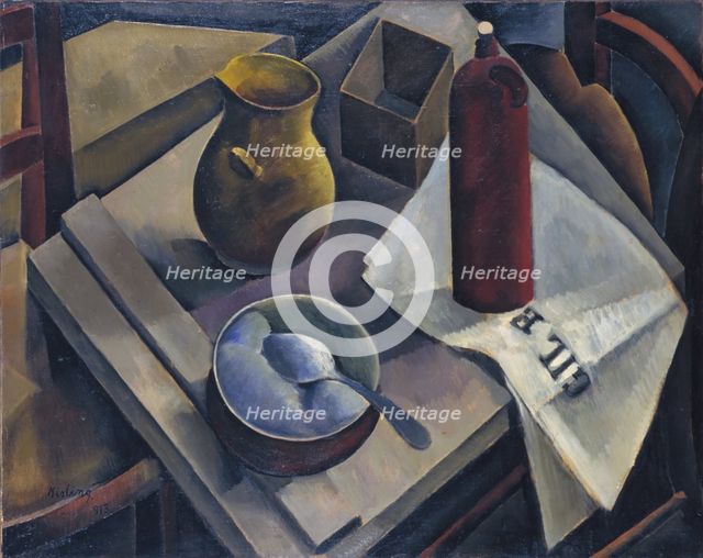 Still Life with News Paper , 1913. Creator: Kisling, Moïse (1891-1953).