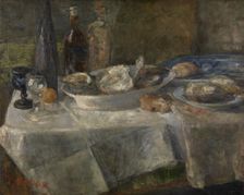 Still Life with Oysters, 1882. Creator: James Ensor