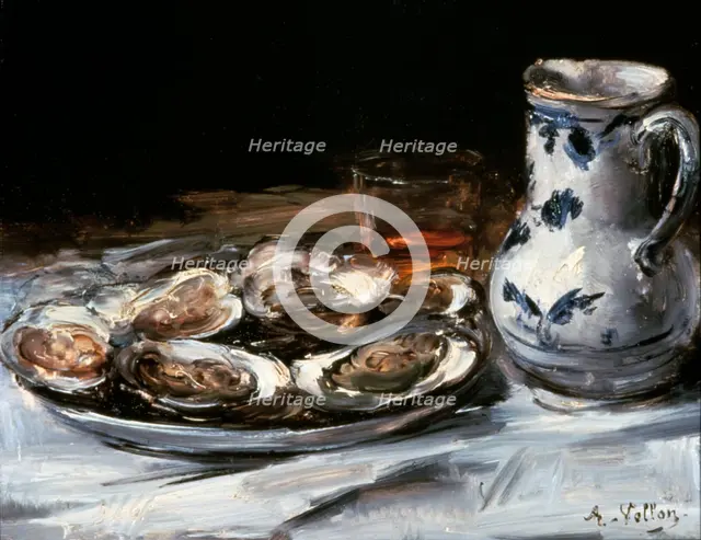 'Still Life with Oysters', 19th century.  Artist: Antoine Vollon