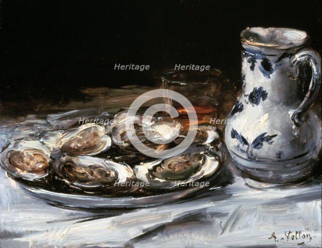 'Still Life with Oysters', 19th century.  Artist: Antoine Vollon