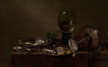 Still Life with Oysters, a Silver Tazza, and Glassware, 1635. Creator: Willem Claesz Heda
