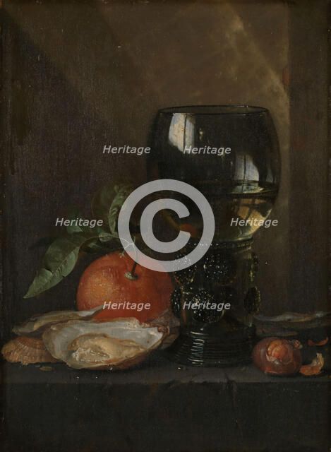 Still Life with Oysters and Wine, Mid 17th century. Creator: Jan Davidsz de Heem.