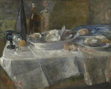 Still Life with Oysters (study of light), 1882. Creator: James Ensor