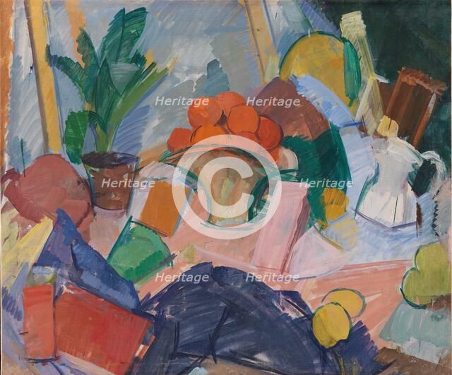 Still Life with Oranges in a Basket, 1923. Creator: Edvard Weie.