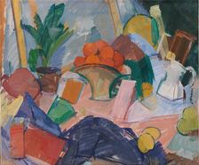 Still Life with Oranges in a Basket, 1923. Creator: Edvard Weie