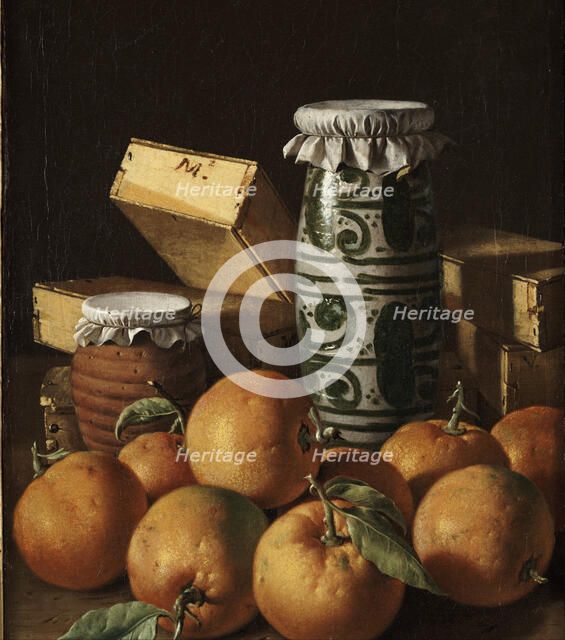 Still Life with Oranges, Jars, and Boxes of Sweets. Artist: Meléndez, Luis (1716-1780)