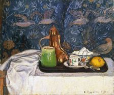 Still Life with a Coffee Pot 1900. Creator: Pissarro, Camille (1830-1903)