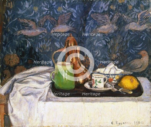 Still Life with a Coffee Pot', 1900. Creator: Pissarro, Camille (1830-1903).