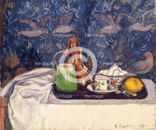 Still Life with a Coffeepot, 1900. Creator: Camille Pissarro.